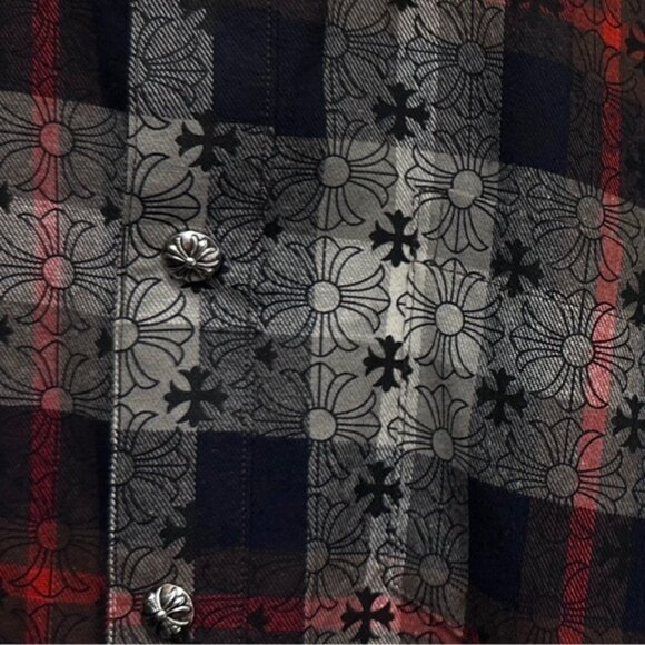 Chrome Hearts Black and Red Plaid Shirt - Picture 6 of 9